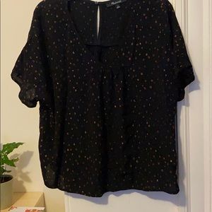 Madewell Top with shiny Dots
